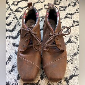 New BOBS Skechers Chill Luxe Drifting Lace Up Ankle Bootie Brown 9.5